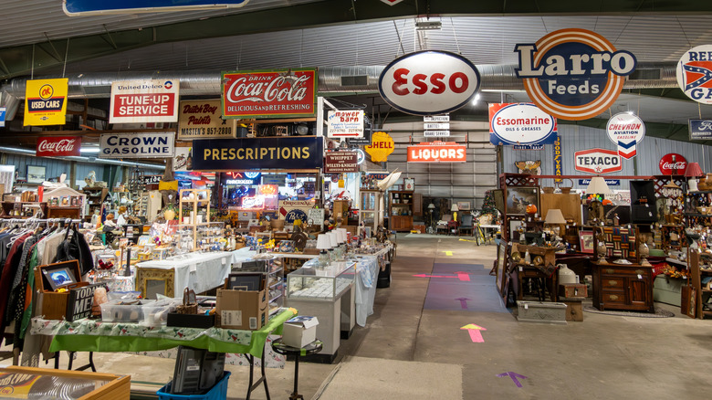 Thrift store with vintage items and furniture