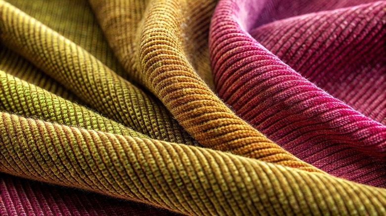 Chenille fabric in multiple colors
