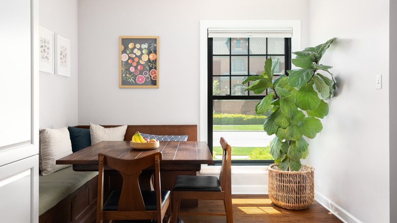 modern corner dining nook
