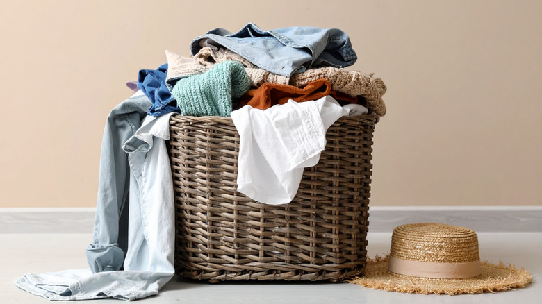 Overflowing laundry hamper