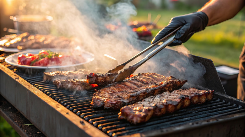 An outdoor grill station
