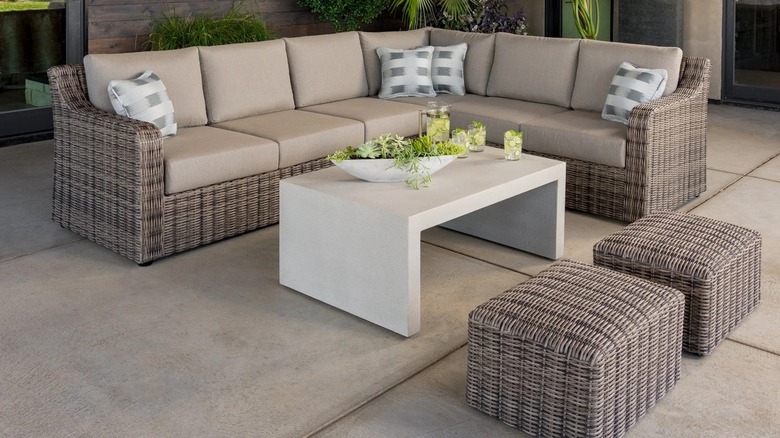 costco sunvilla outdoor sectional set up on patio