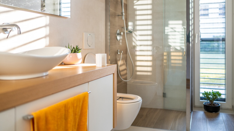Small but nicely decorated bathroom