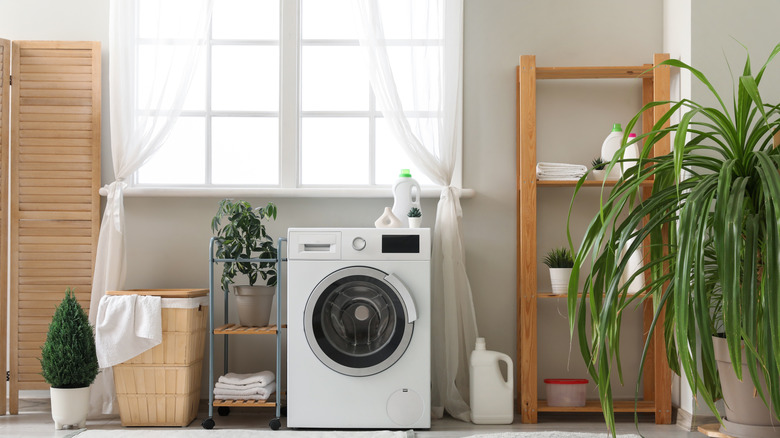 Washing machine under a window