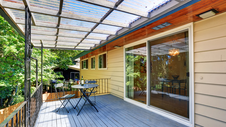 covered back patio sliding door