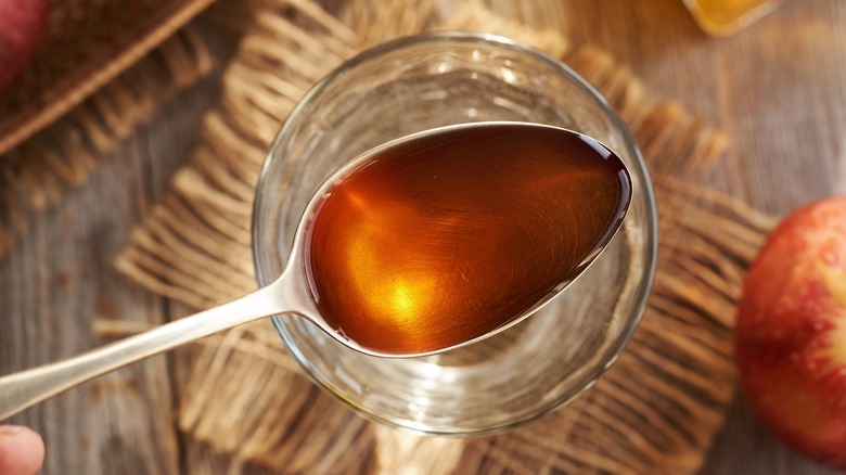 spoon of apple cider vinegar