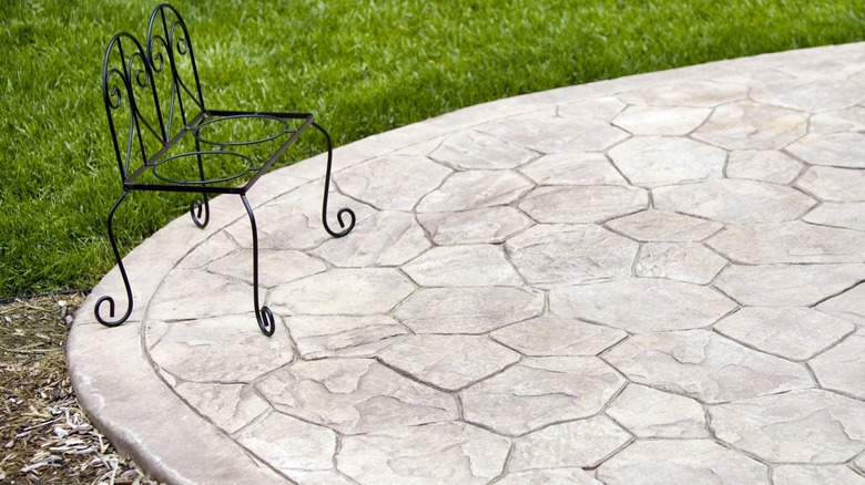 Concrete patio area of home 