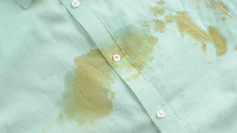 shirt with large greasy stain