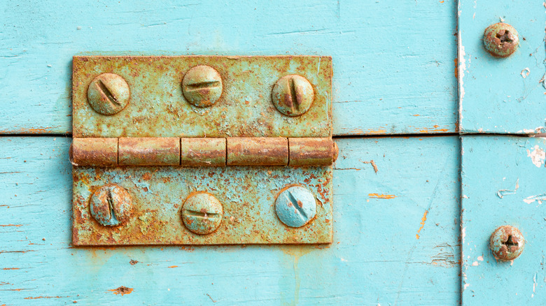 Rusted hinge and screws