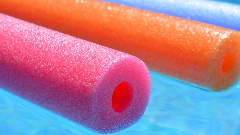 Pool noodles in water