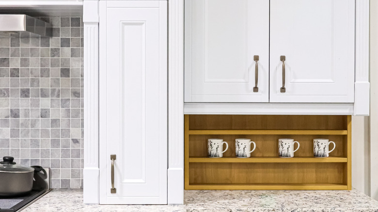 Slim shaker cabinets in white in a kitchen