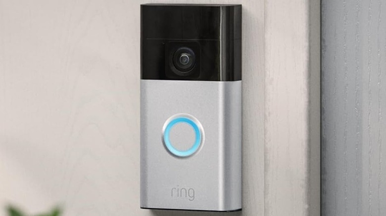 Ring Video doorbell mounted on home exterior