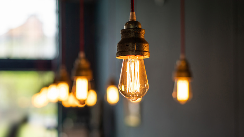 A light bulb indoors