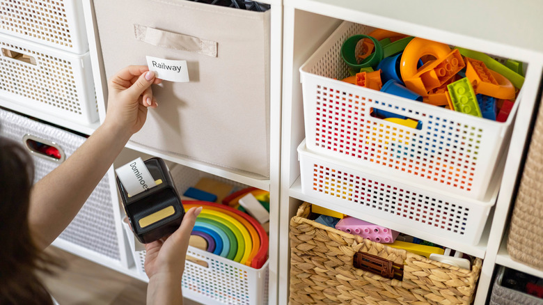 Labeling items in a playroom