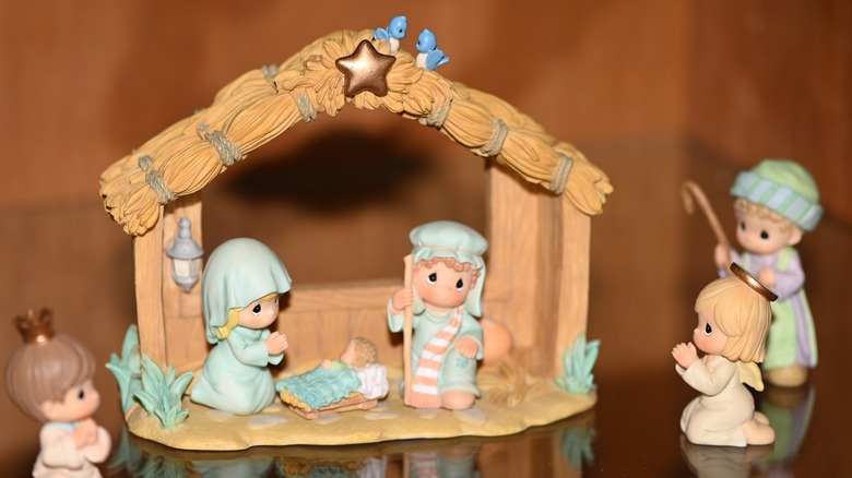 A Precious Moments nativity display.