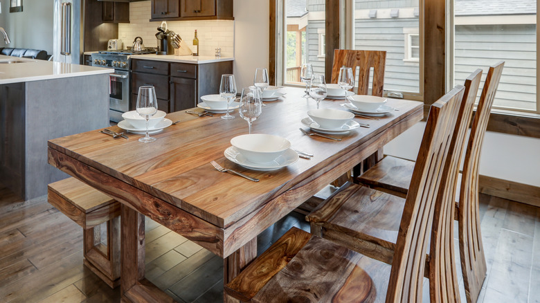 solid wood dining table