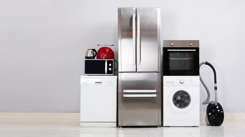 household appliances in empty room