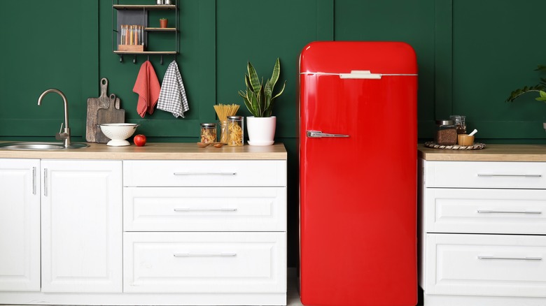 Red refrigerator 