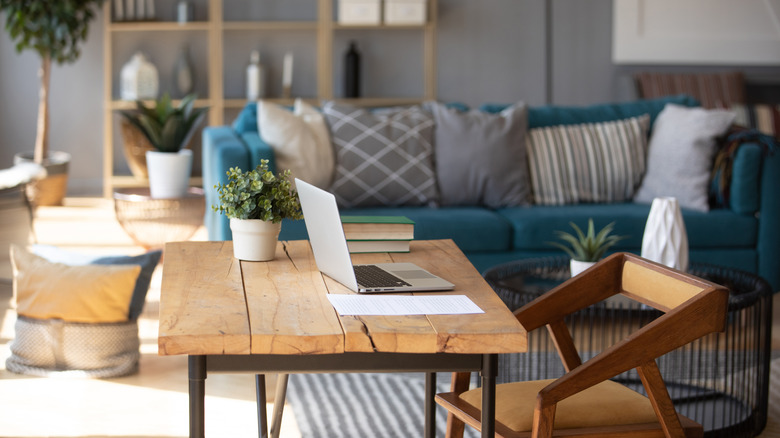 Wooden desk and chair