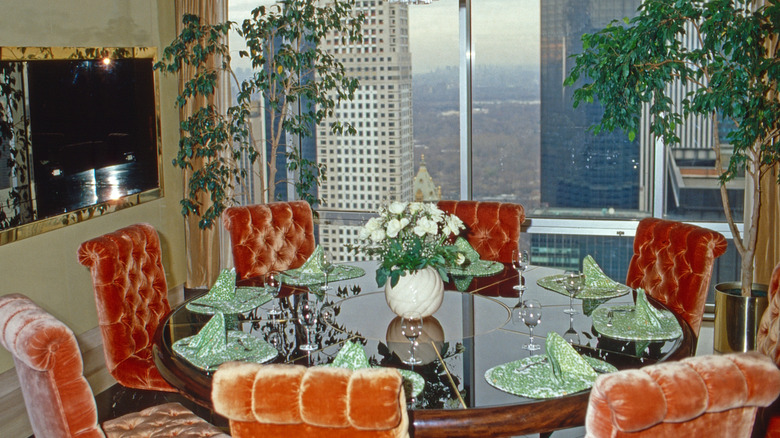 A retro 1980s dining table set.