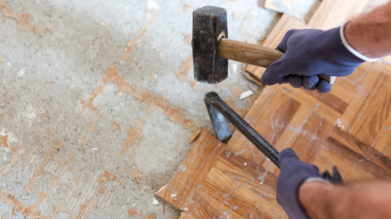 Removing flooring and glue