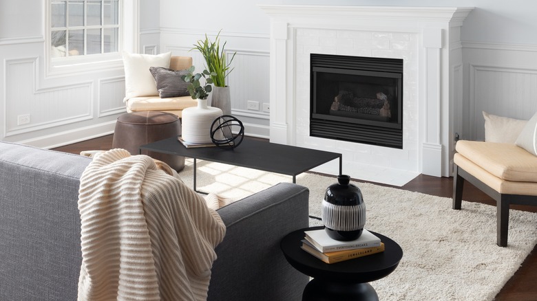 furniture pointing to fireplace