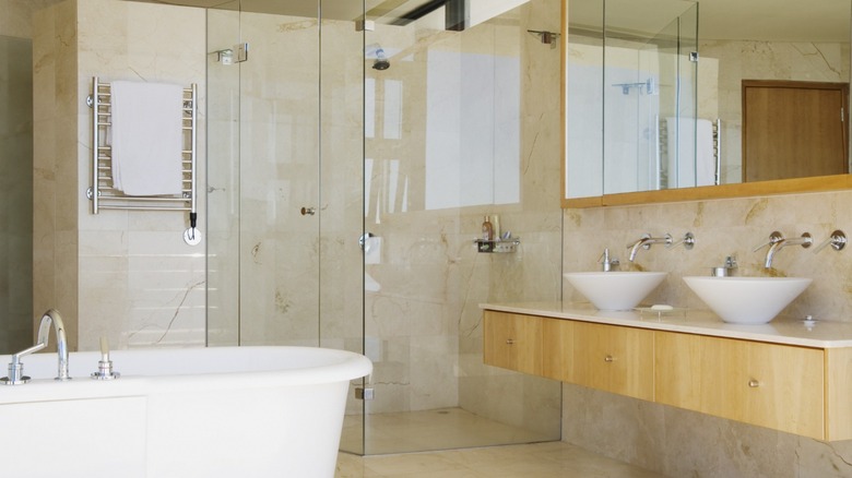 Bathroom with shower and tub