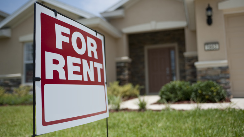 For rent sign in yard