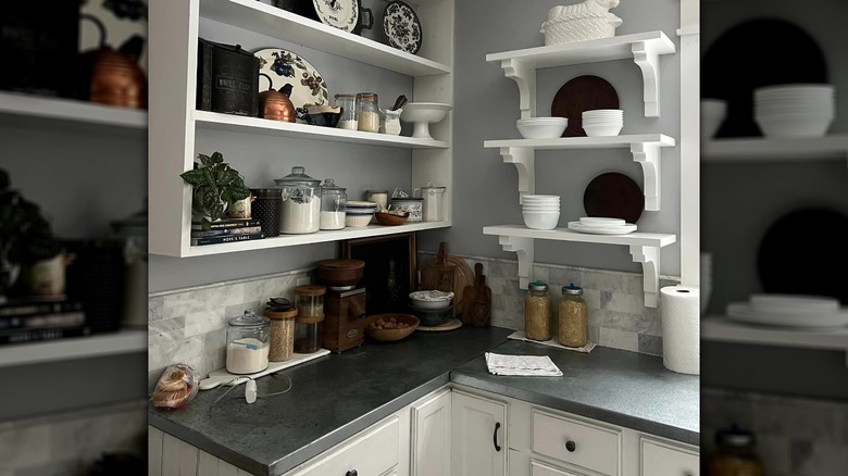 aged zinc kitchen countertops