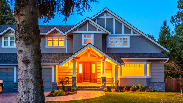 house exterior at night 