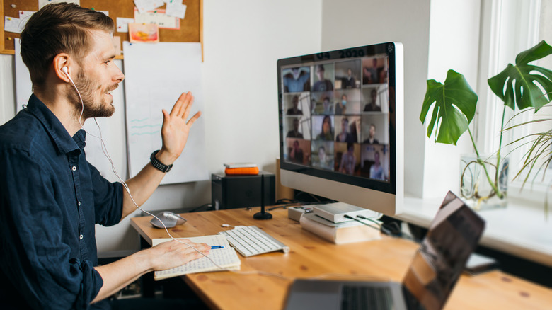 man in home office