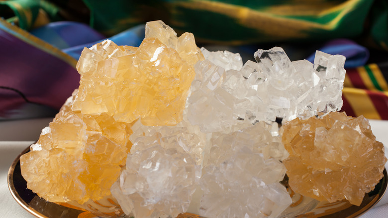 Yellow and white crystals