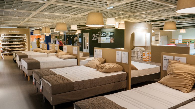 Beds in IKEA store