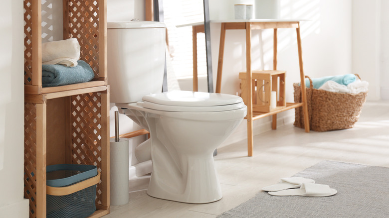 white toilet in white bathroom