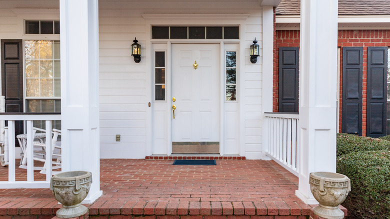 House with white door