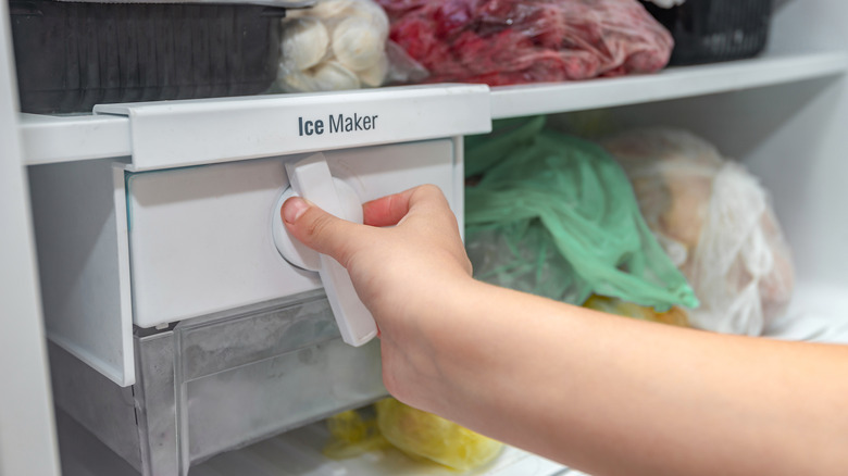 ice maker in freezer