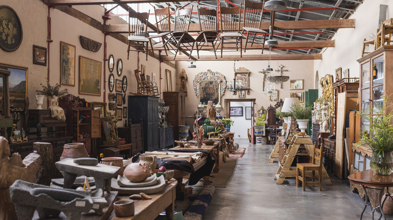 An antique store with various furniture
