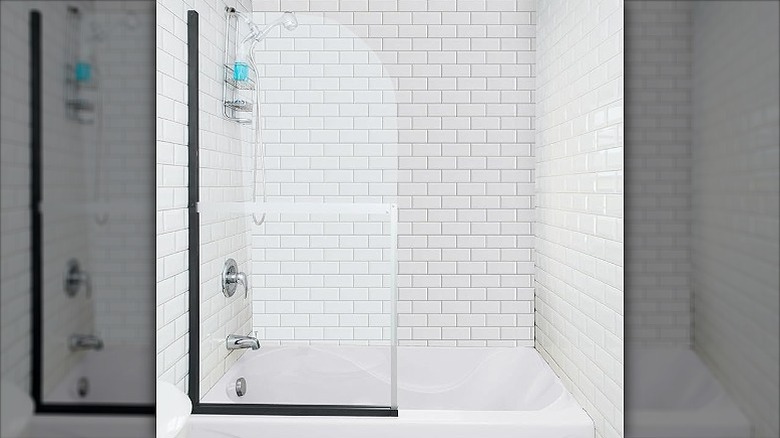 A Squid shower screen installed in a tub-shower combo