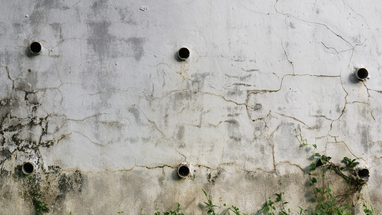 Drains on a retaining wall
