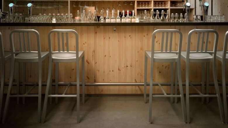 bar counter with Emeco stools