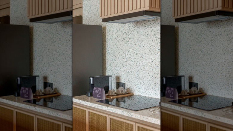 Terrazzo countertop and backsplash