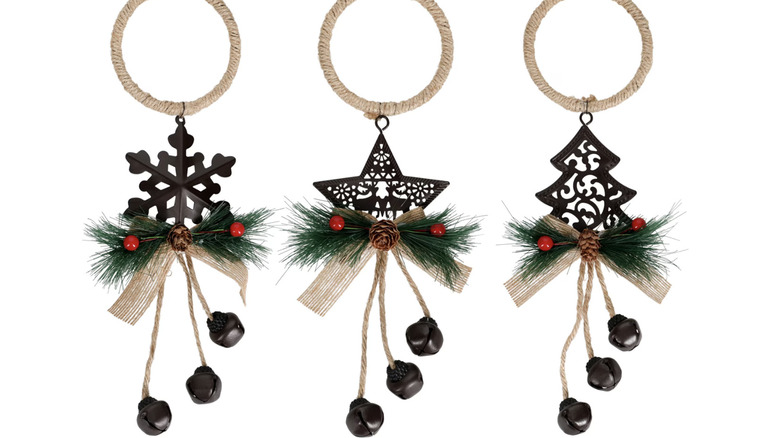 Three Christmas vintage door hangers from Dollar Tree