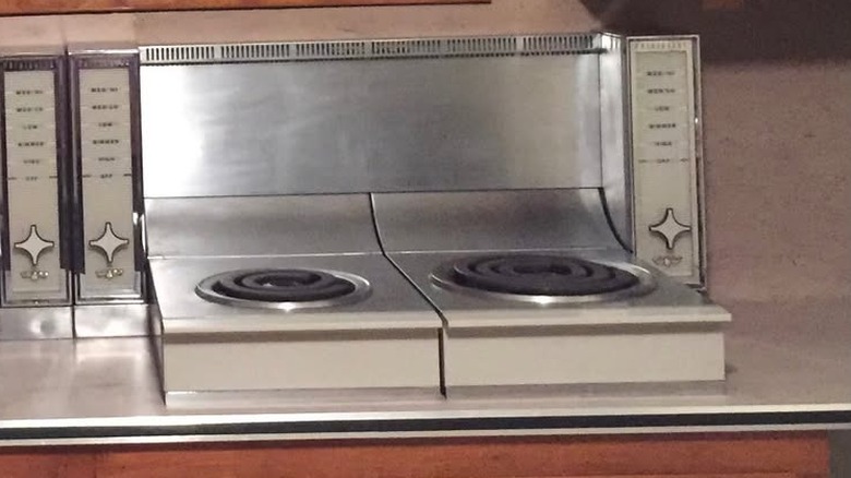 A vintage fold-back stove made by Frigidaire