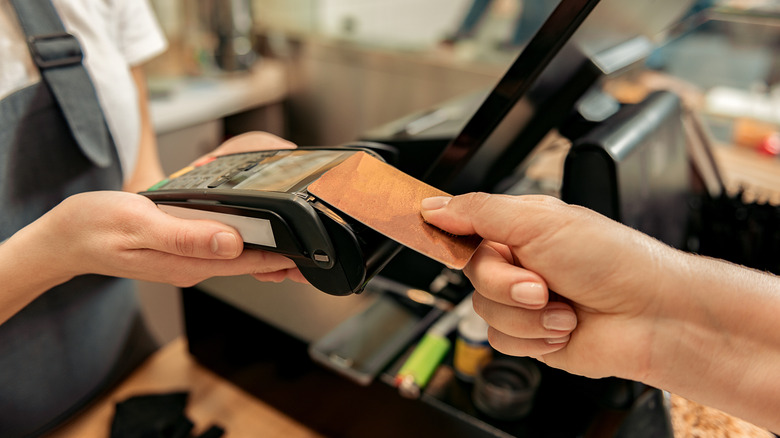 Person tapping card
