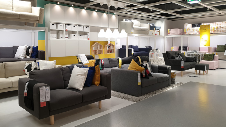 IKEA showroom floor couches