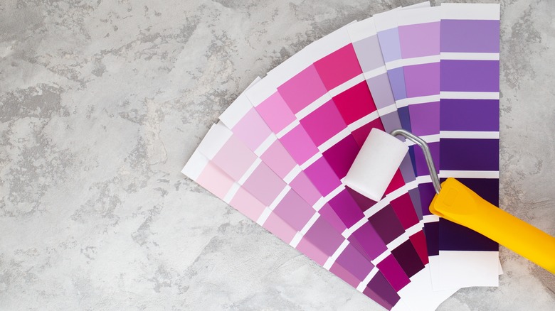 Pink and purple paint swatches