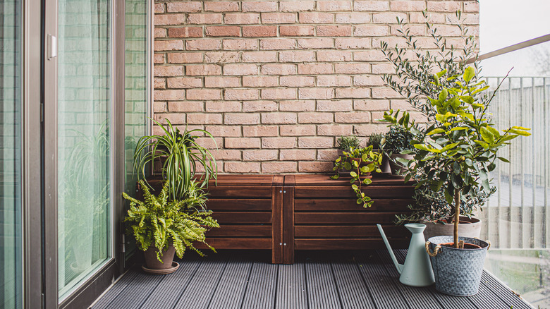 brick house on patio