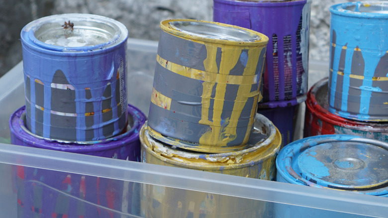 Old paint cans