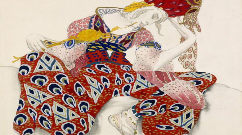 Illustration of a costume design for a Ballet Russe production