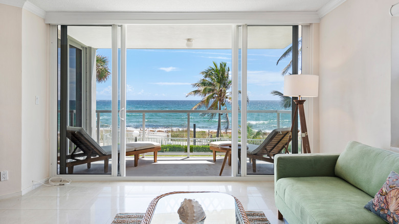A beachside home with a view of the sea